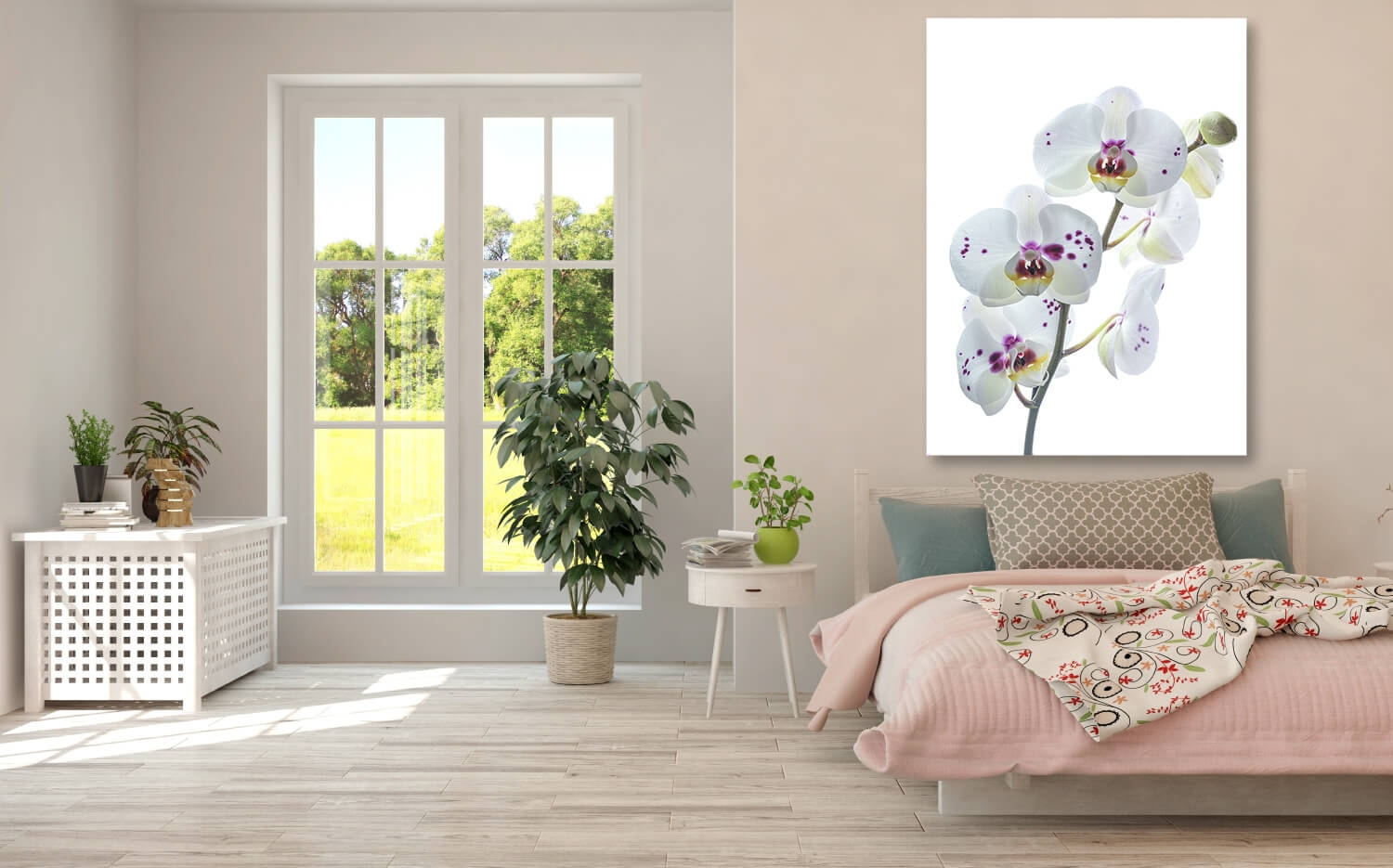 x Orchidee Ausführung Canvas 40cm Weiße Leinwand Grösse (2:3) 30 Wandbild