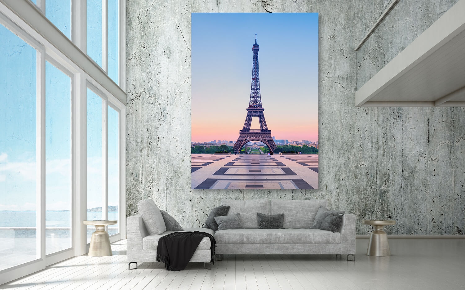 Leinwand-Bilder 100x50 Wandbild Canvas Kunstdruck Eiffelturm Regenschirm Paris 