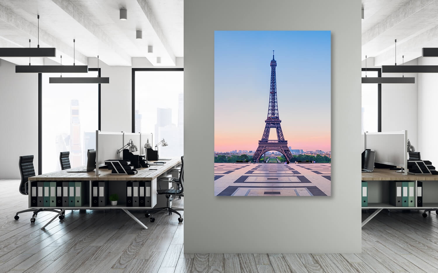 Canvas Wandbild (2:3) Grösse Leinwand 40cm am Morgen x Ausführung Paris Eiffelturm 30