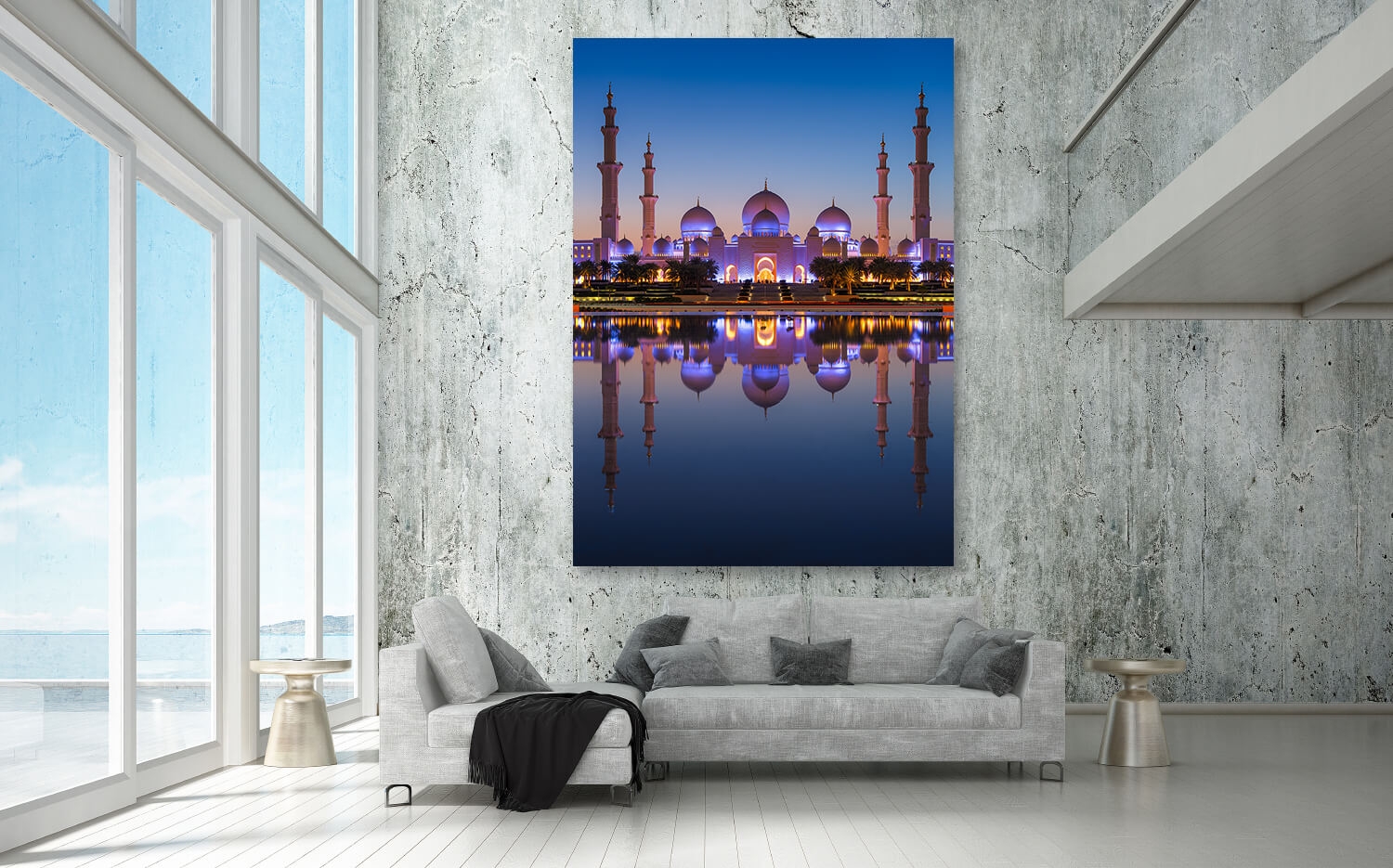 Ausführung x Abu Grösse Leinwand Zayid 40cm Dhabi Moschee (2:3) Scheich Wandbild 30 Canvas