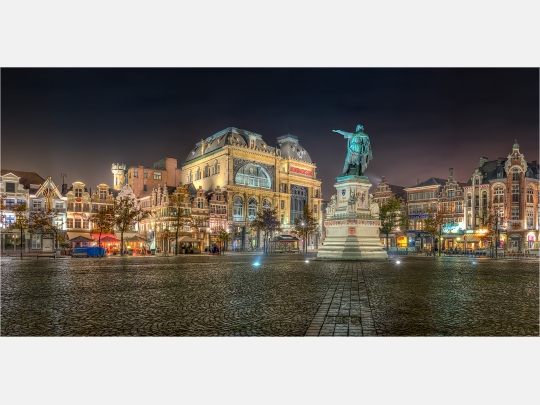 Panoramabild Gent Belgien am Vrijdamarkt