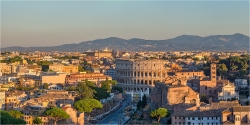 Panoramabild Sonnenuntergang über Rom Italien