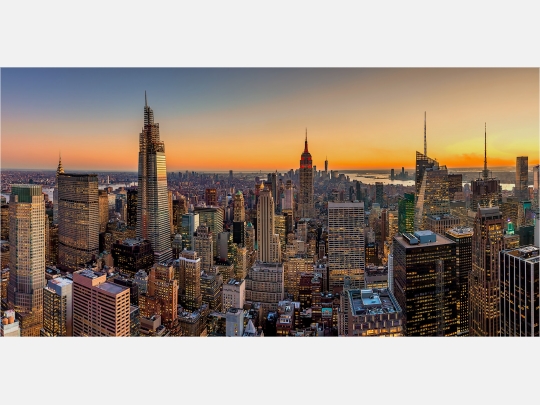 Panoramabild Sonnenuntergang Manhattan New York