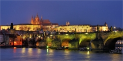 Panoramabild Prag Burg mit Karlsbrücke