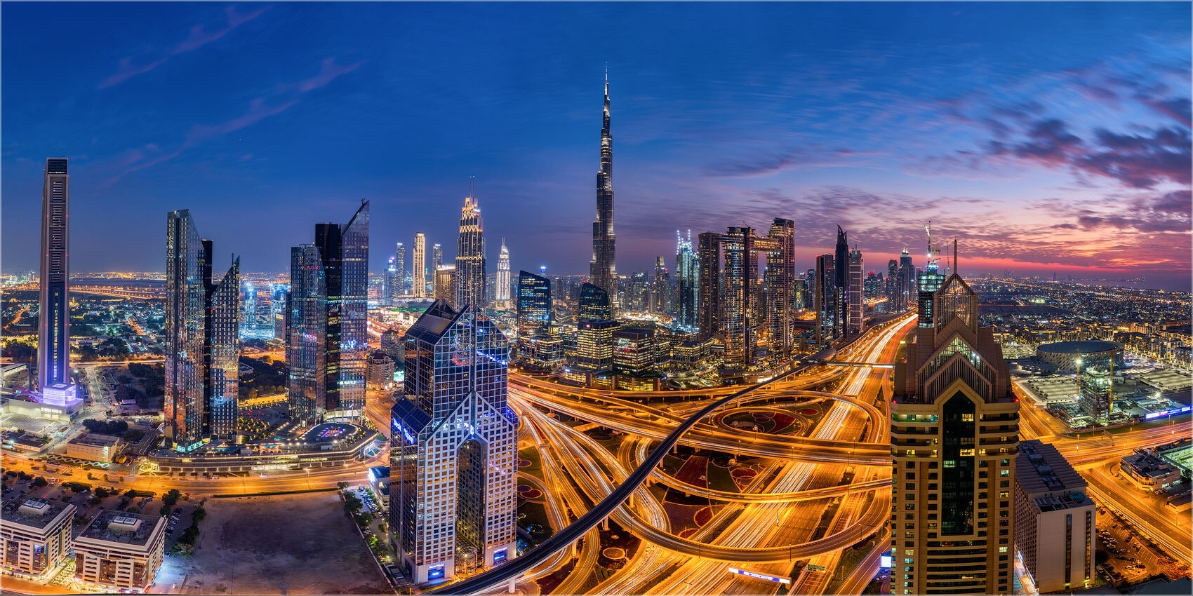 Panoramabild Dubai Burj Kahlifa Skyline