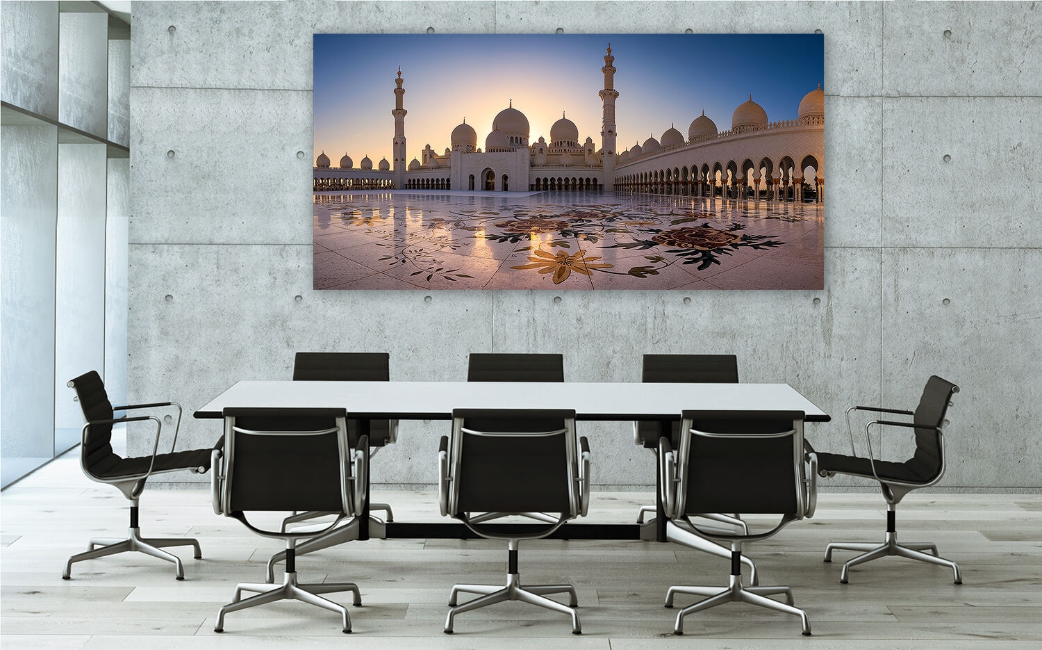 Wandbild o. Küchenrückwand Scheich Zayid Moschee Abu Dhabi Ausführung  Leinwand Canvas Grösse (2:1) 60 x 30cm