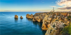 Panoramabild Felsenküste der Algarve Portugal