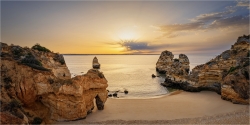 Panoramabild Sundown am Strand Algarve Portugal