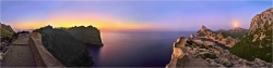 Panoramabild Letztes Licht Cap Formentor Mallorca