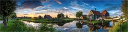 Panoramabild Abendsonne Zaanse Schans Holland