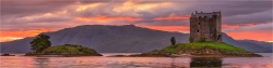 Panoramabild Castle Stalker Highlands Schottland