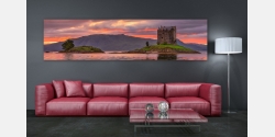 120 Ausführung Küchenrückwand Schottland Grösse Stalker Highlands Leinwand o. Canvas Wanddeko (4:1) 30cm x Castle