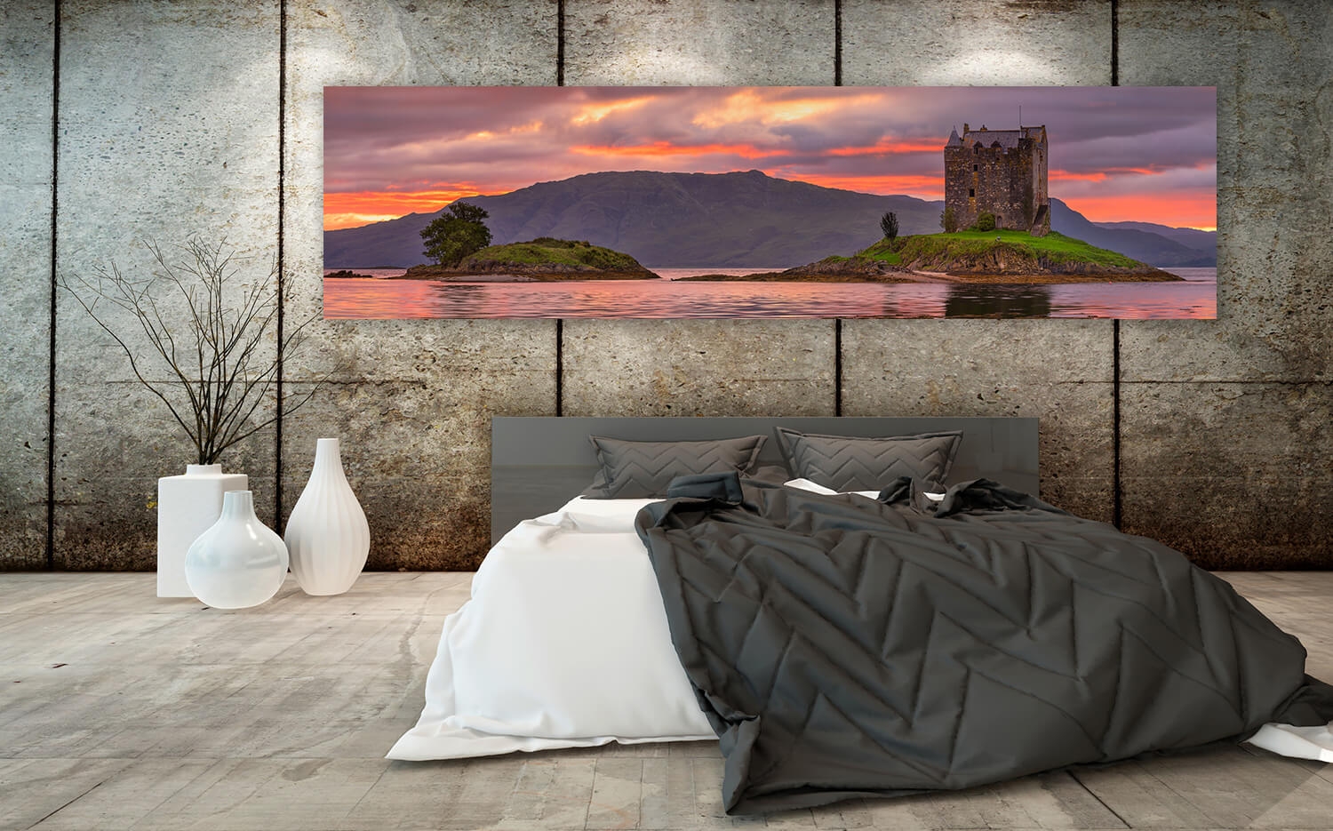 Küchenrückwand Wanddeko (4:1) Grösse Castle Canvas x o. Stalker Highlands 120 Schottland 30cm Leinwand Ausführung