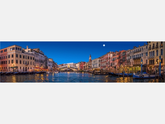 Venedig Wanddeko 120 Grösse x Canal Leinwand der o. 30cm (4:1) Canvas Grande Küchenrückwand Ausführung Italien