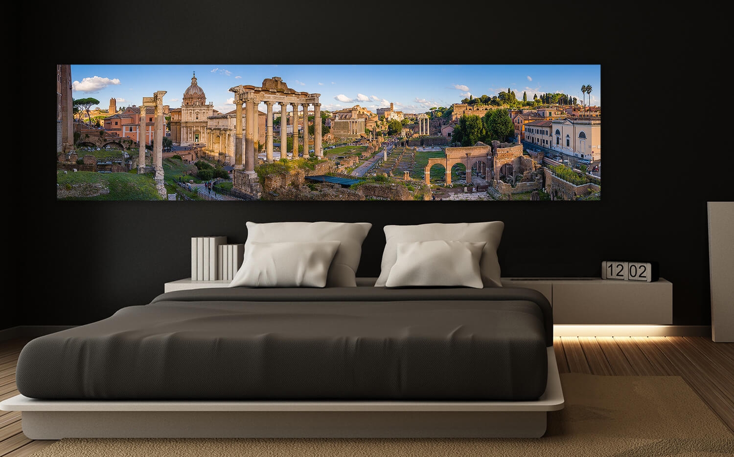 Wandbild o. Küchenspiegel Rom das Forum Romanum Grösse (4:1) 120 x 30cm  Ausführung Leinwand Canvas