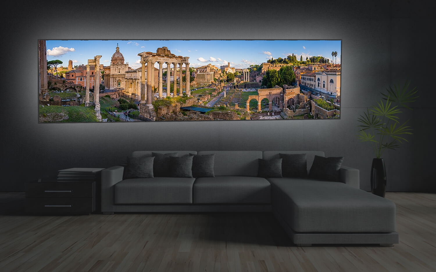 Wandbild o. Küchenspiegel Rom das Forum Romanum Grösse (4:1) 120 x 30cm  Ausführung Leinwand Canvas