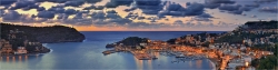 Panoramabild Mallorca Port Soller am Abend