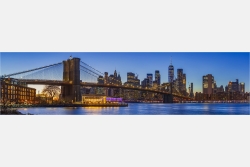 Panoramabild New York USA Brooklyn Bridge und Skyline