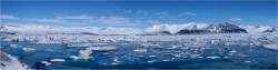 Panoramabild Nächtliche Gletscher Lagune Island