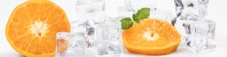 Panoramabild Orangen mit Eis