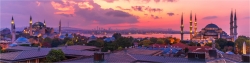 Panoramabild Sonnenaufgang über Istanbul