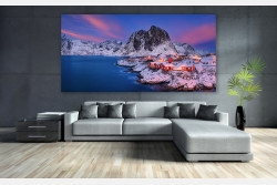 Wohnbeispiel Wandbild als Leinwandbild oder Acrylglasbild und als dimmbares LED Leuchtbild erhältlich