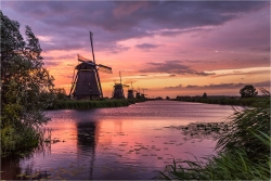 Wandbild Historisches Holland von Kinderdijk