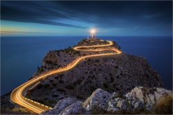 Wanddeko Leuchtenspuren Cap Formentor Mallorca