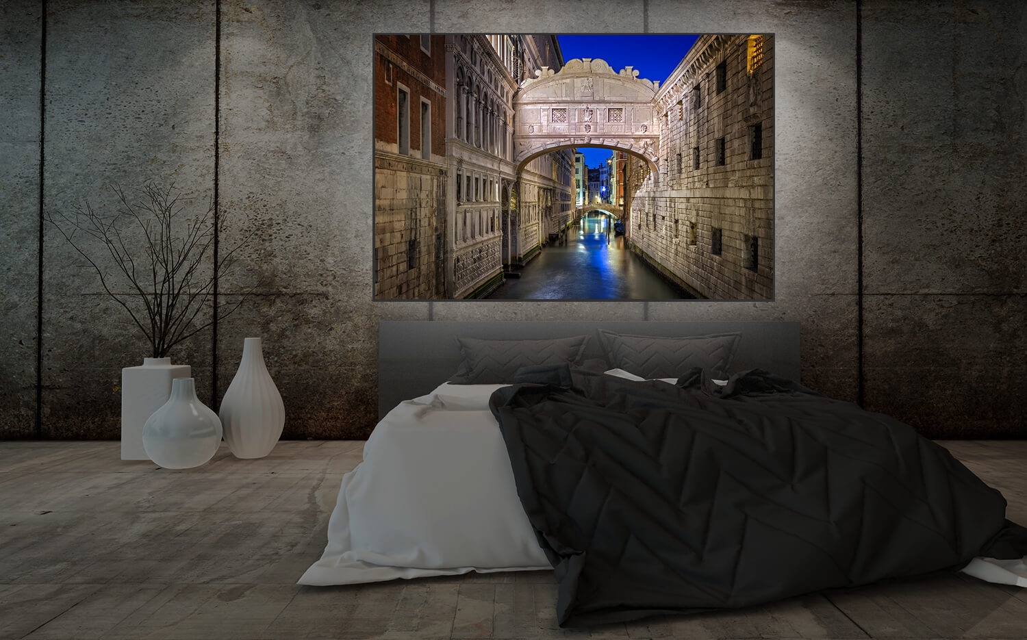 Wandbild o. Küchenrückwand Seufzerbrücke Venedig 60 Leinwand Italien Ausführung x (4:3) Canvas Grösse 40cm