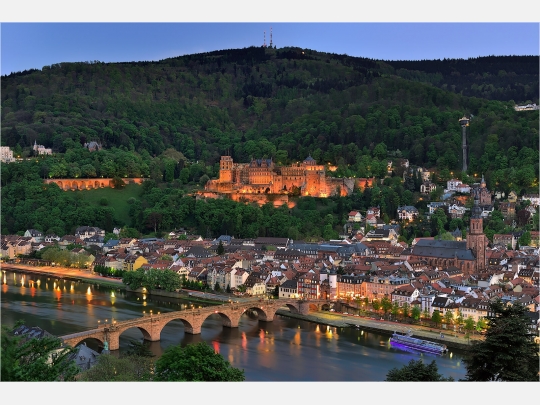 Wanddeko Heidelberg in der Dämmerung