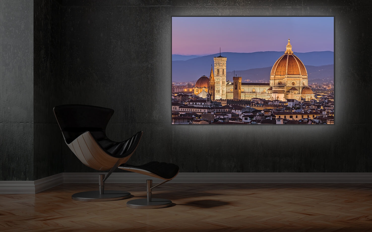Ausführung o. Canvas (4:3) Grösse Dom 60 x Italien Wandbild Küchenspiegel von Leinwand Florenz 40cm