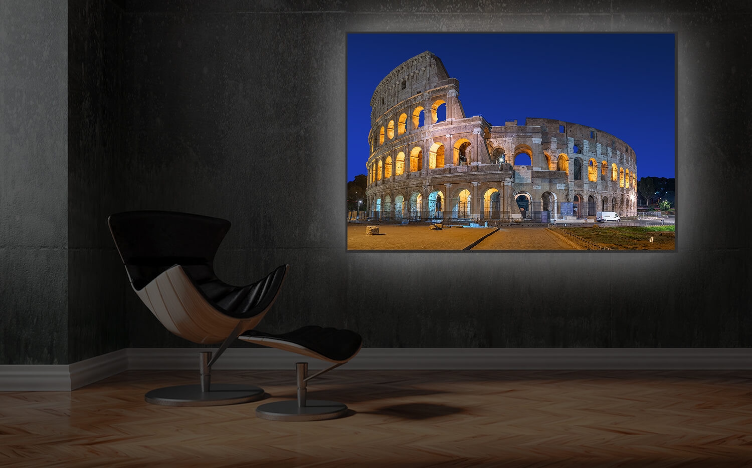 40cm Grösse Rom (4:3) Ausführung x Küchenrückwand Canvas Italien o. Leinwand Kolosseum 60 Wandbild