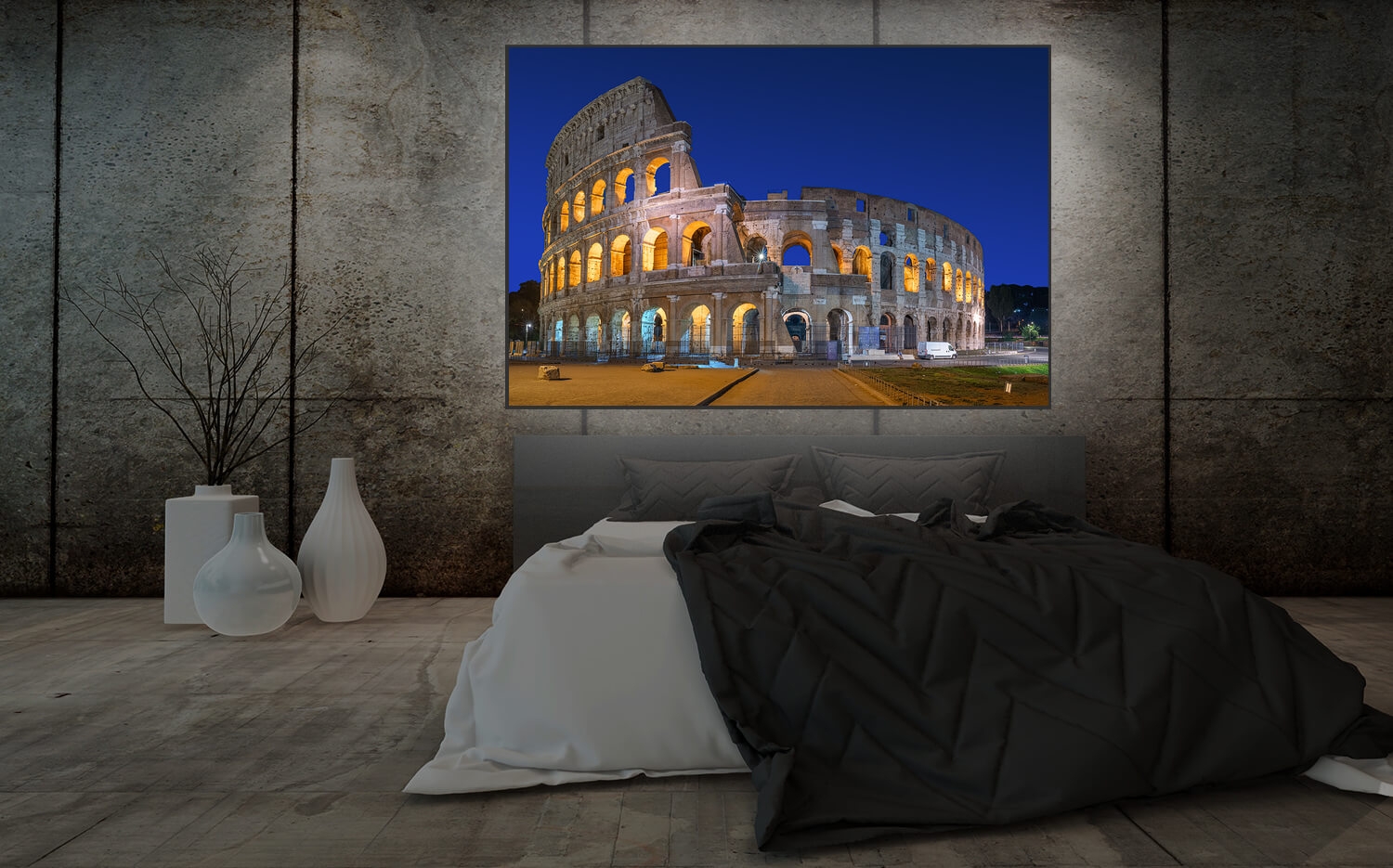 Wandbild o. Küchenrückwand Kolosseum Grösse 60 Leinwand Canvas x (4:3) 40cm Rom Italien Ausführung