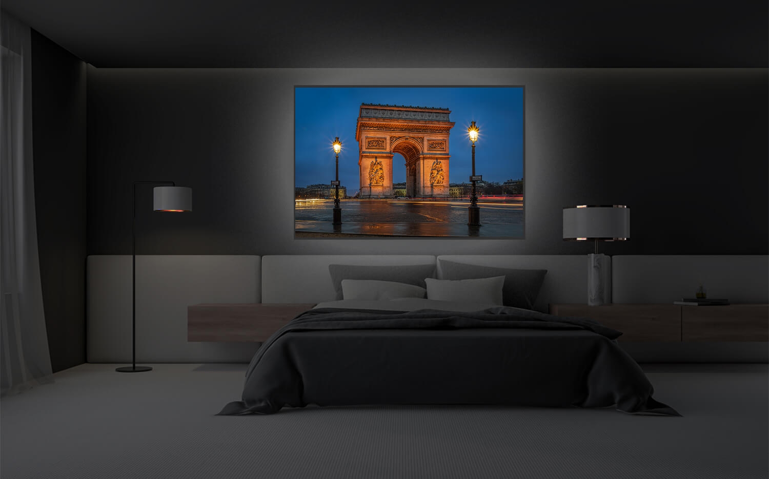 (4:3) Grösse o. Ausführung De Küchenrückwand Paris x Canvas Triomphe Leinwand 60 l\'Étoile de Arc 40cm Wandbild