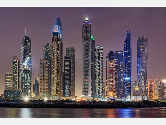 o. 40cm x Skyline Canvas Dubai (4:3) Ausführung Wandbild Marina der Leinwand Grösse Küchenrückwand 60