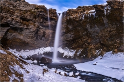 Wandbild Verborgener Wasserfall Island