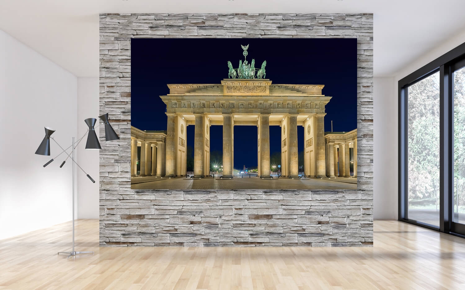 Grösse Canvas x Brandenburger Ausführung o. Tor (4:3) Küchenrückwand Wandbild 40cm 60 Berlin Leinwand