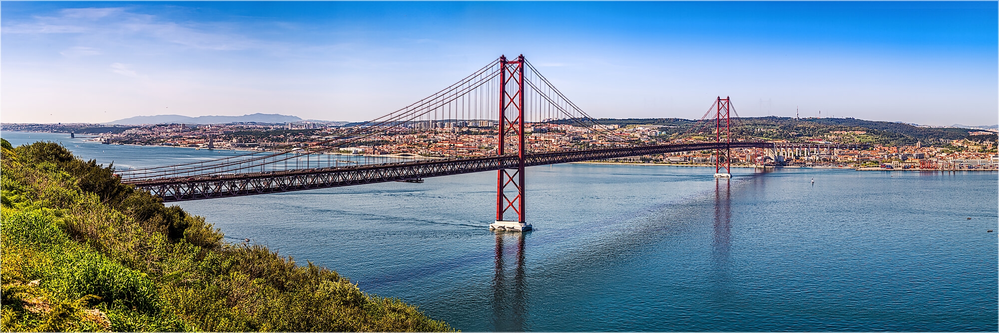 Panoramabild Lissabon Brücke des 25. Abril