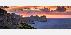 Panoramabild Sonnenuntergang Cap Formentor Mallorca