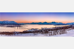 Panoramabild winterlicher Polartag in Tromsø Norwegen