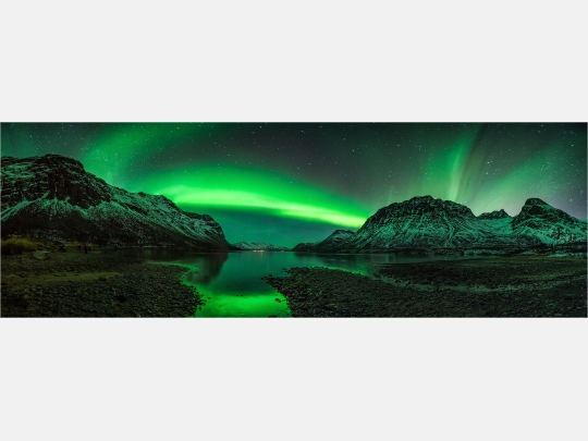 Panoramabild Aurora Borealis Polarlicht in Norwegen