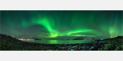 Panoramabild Polarlicht Aurora Borealis in Norwegen