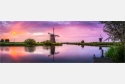 Panoramabild morgens in Kinderdijk Holland