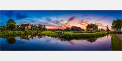 Panoramabild Abendstimmung in Zaanse Schans Holland
