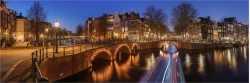 Panoramabild Amsterdam Lichtspuren in der Keizersgracht
