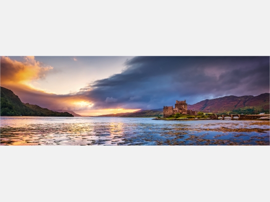 Panoramabild Eilean Donan Castle Schottland Loch Duich