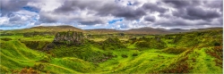 Panoramabild Schottland Isle of Skye Fairy Glen Berge
