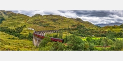 Panoramafoto Schottland Glenfinan Viadukt Jacobite Train