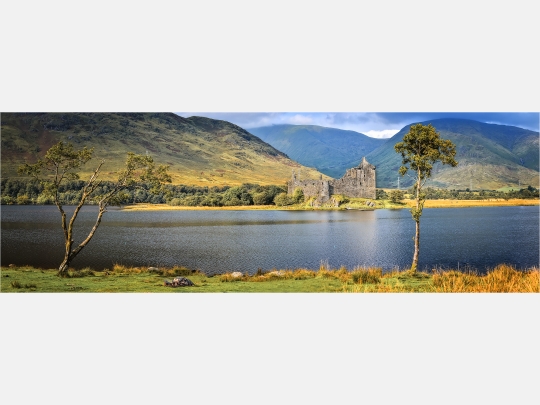 Panoramabild Schottland Loch Awe mit Kilchurn Castle