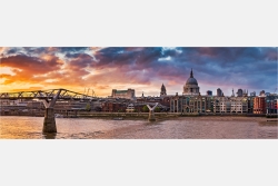 Panoramabild London Millenium Bridge St. Pauls Cathedral